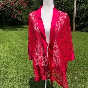 Vintage Gold Tag Victoria’s Secret Pink Lace Robe
